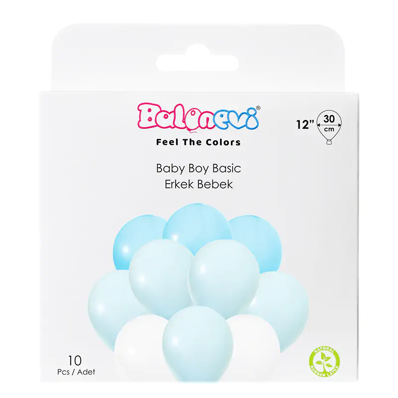Erkek Bebek 12'' Balon Seti 10'lu