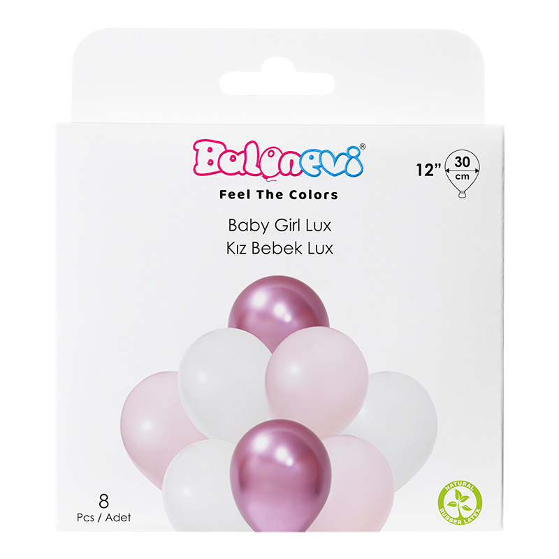Kız Bebek 12'' Lüks Balon Seti 8'li