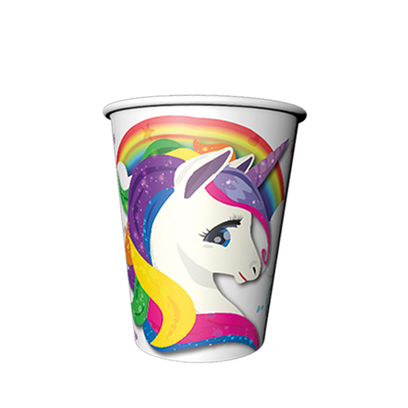 Rainbow Unicorn Kağıt Bardak 8'li