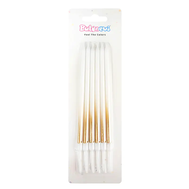 Gold& White Candles (6 Pcs)