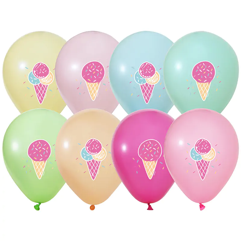 4+1 Ice Cream Printed 12" Pastel Balloon 100 PCS