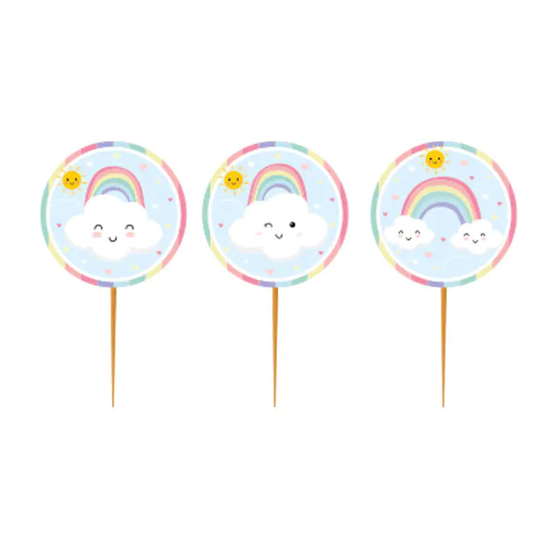 Rainbow Cloud Cupcake Picks 10 PCS