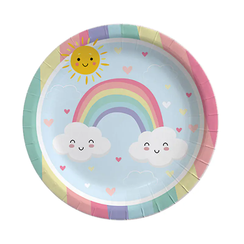 Rainbow Cloud Paper Plates 8 PCS