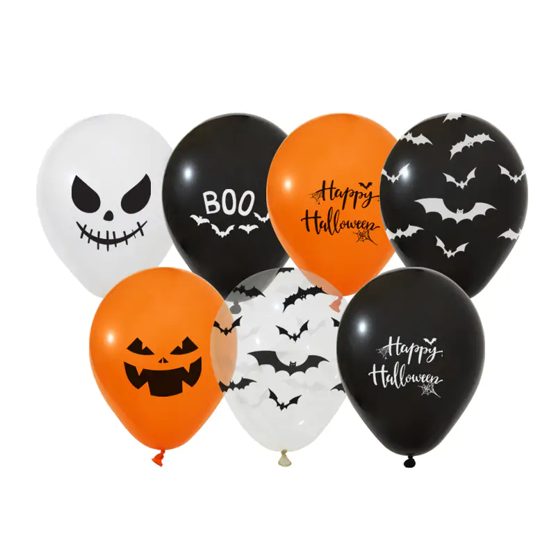 1+1 Halloween Pumpkin Printed 121 Balloon 100 PCS