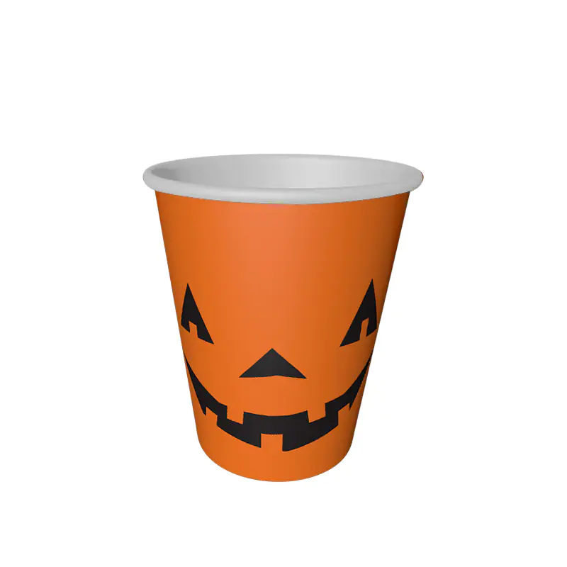 Halloween Pumpkin Paper Cup 8 PCS