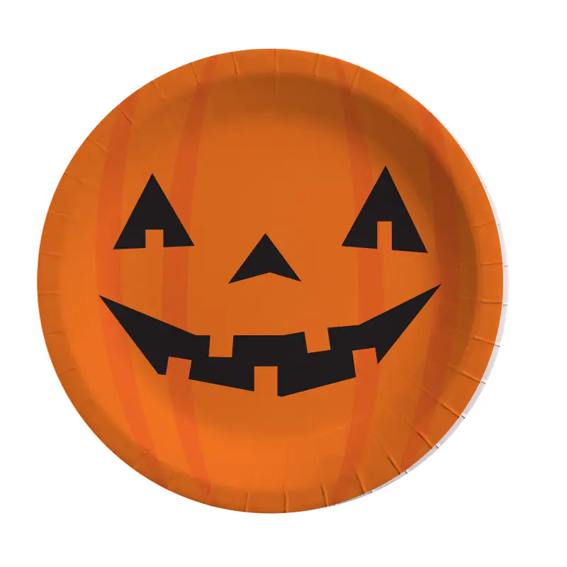 Halloween Pumpkin Paper Plate 8 PCS