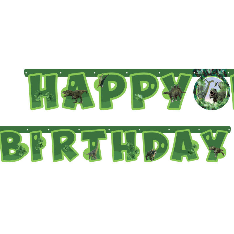 Wild Jurassic Happy Birthday Letter Banner