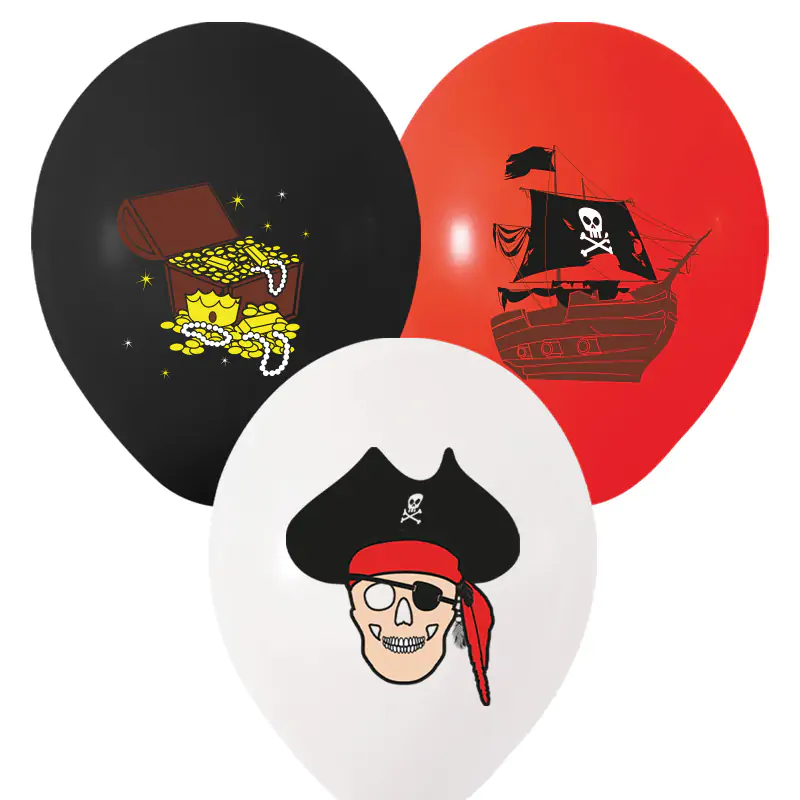 3+0 Pirate Printed 12" Balloon 100 PCS