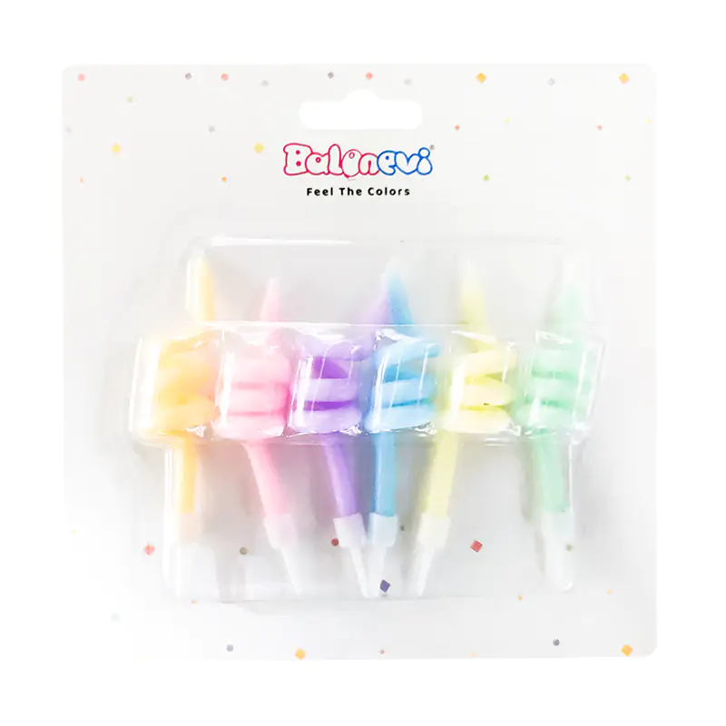 Twisted Macaron Mixed Candles (6 Pcs)