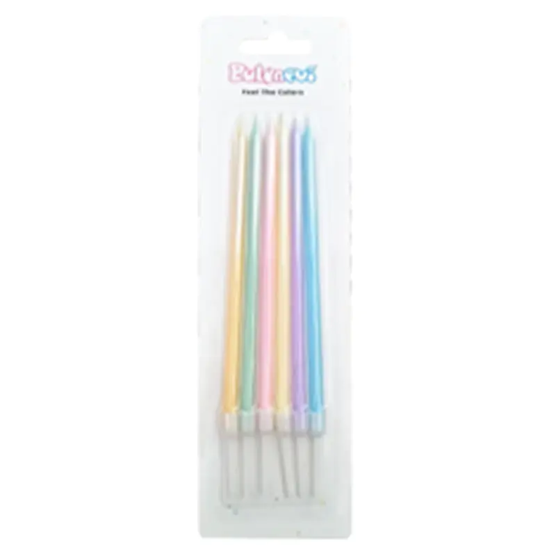 Macaron Colors With White Ombre Candles (6 Pcs)