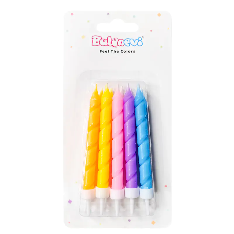 Spiral Pastel Neon Mixed Candles (10 Pcs)