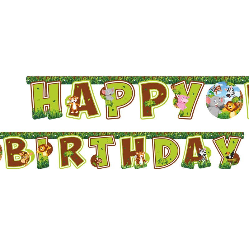 Safari Happy Birthday Letter Banner (2,10 m)